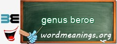 WordMeaning blackboard for genus beroe